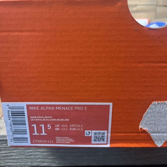 Nike Mens Alpha Menace Pro 3 Football Cleats Size 11.5 Royal Blue CT6649-414 NEW - Picture 12 of 12